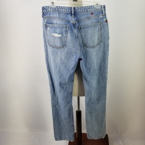 Baykanlar We The Free Boyfriend  Embroidered Spring Fling Distressed Jeans 28 - Picture 3 of 7